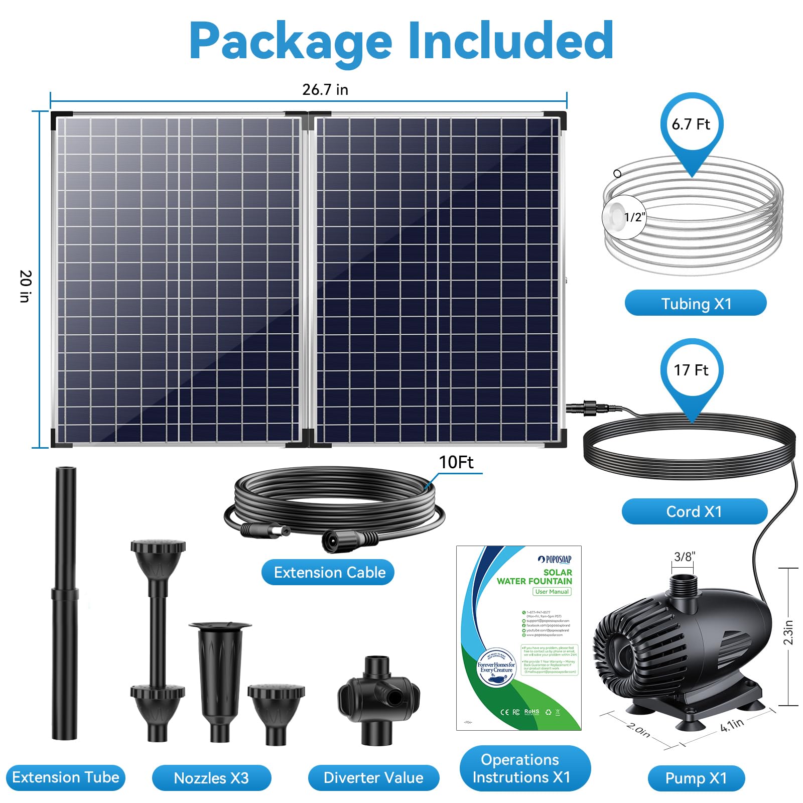 70W 680GPH Solar-Wasserbrunnenpumpe