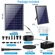 Schwimmende Solar-Springbrunnenpumpe, 8 W, 3000 mAh Akku, 80 GPH