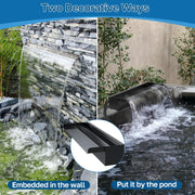 80 W 1200 GPH Wasserfallpumpe und 24 Zoll Teich-Wasserfall-Überlauf