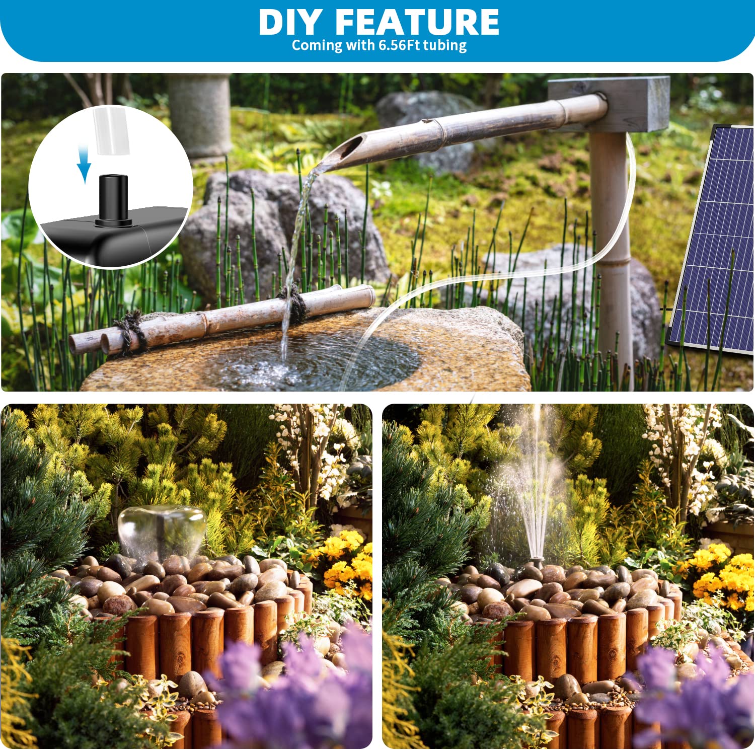 12W 160GPH Solar-Wasserbrunnenpumpe - Schwarze Pumpe