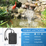 4400 mAh Batterie-Backup für 45 W/55 W Solar-Springbrunnenpumpe