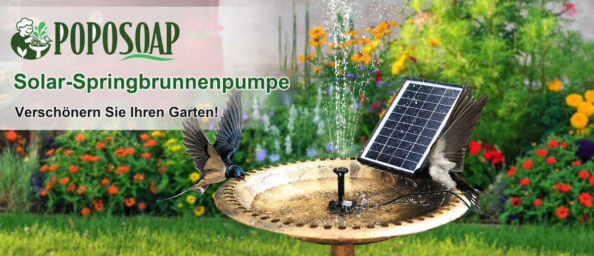 6W Solarspringbrunnen außen 200 l/h für Vogeltränke Garten