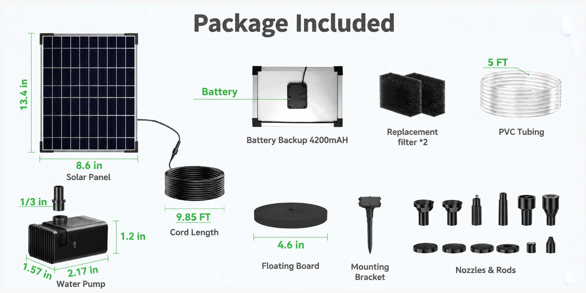 small fountain pump package