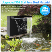 70-W-Solarmodul, 40 W, 580 GPH, 12 x 13,4 Zoll, Metall-Wasserfall-Kit