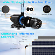 70-W-Solarmodul, 40 W, 580 GPH, 12 x 13,4 Zoll, Metall-Wasserfall-Kit