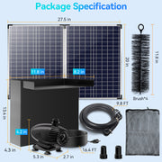 70-W-Solarmodul, 40 W, 580 GPH, 12 x 13,4 Zoll, Metall-Wasserfall-Kit