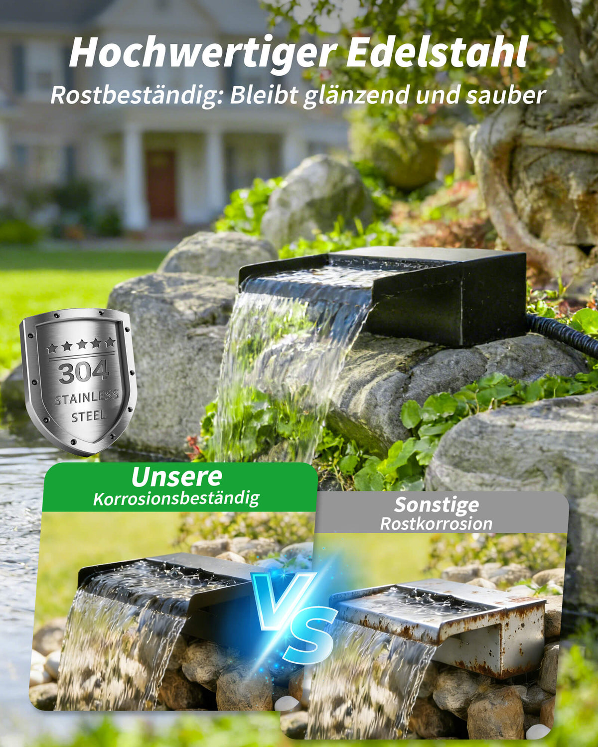 55W Solar-Wasserfallpumpen-Set mit 20-cm-Auslauf