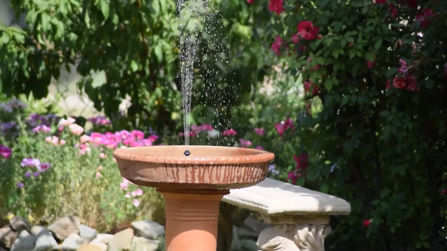 POPOSOAP Solar Fountain Birds Bath Fountain