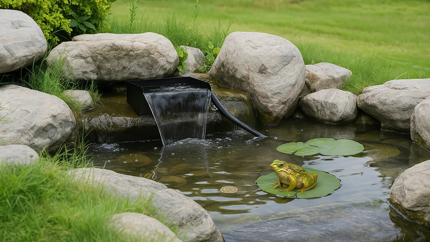 create a friendly garden pond for frogs 