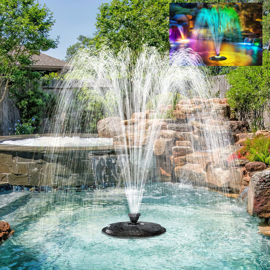 Schwimmender Springbrunnen, 45 W, 660 GPH, mit LED-Leuchten 