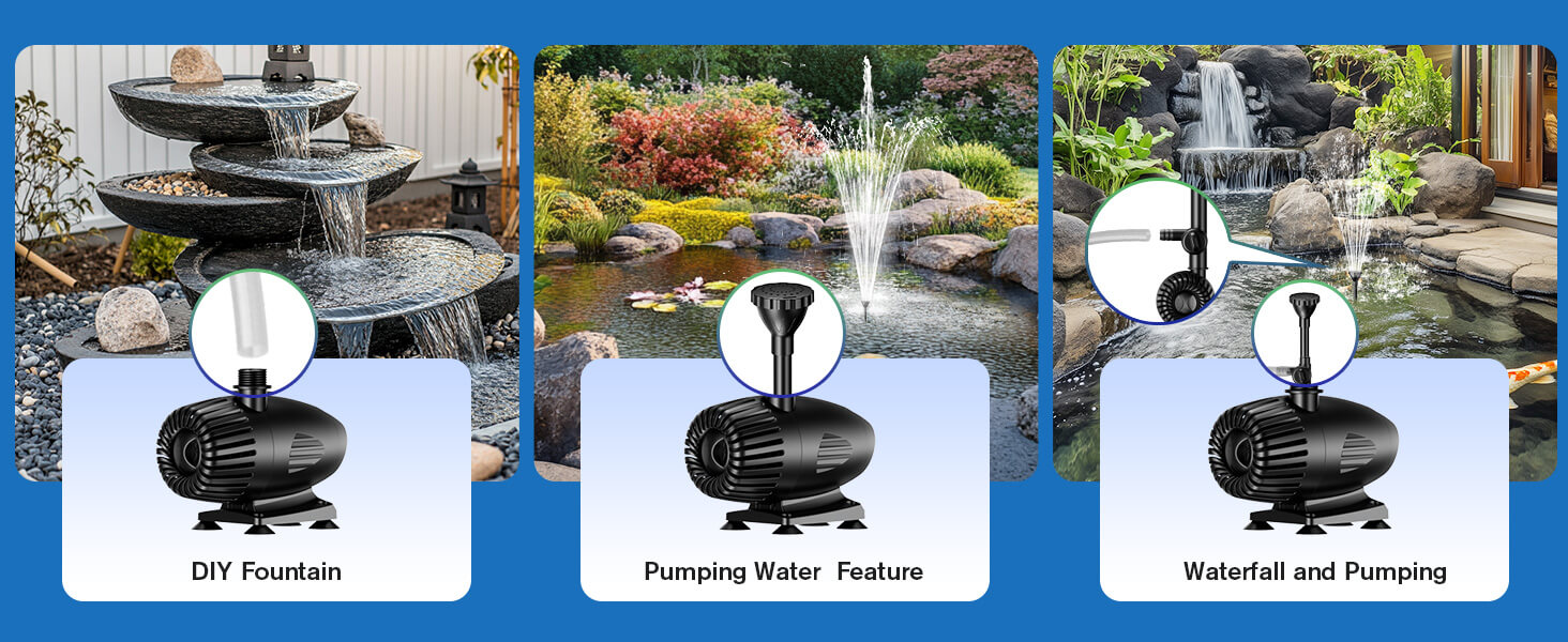 Multiple Water Features with Poposoap Pump - DIY, Water Pumping, and Waterfalls