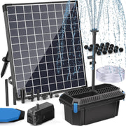 25W 410GPH Solar Water Pond Pump & Filter Kit