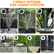 30W Solar Water Fountain Pump (Orange) - 7 Spray Options for Varied Systems