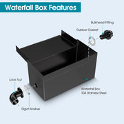 40W 460GPH Waterfall Pump with Pond Waterfall Box Kit Waterfall Box Features