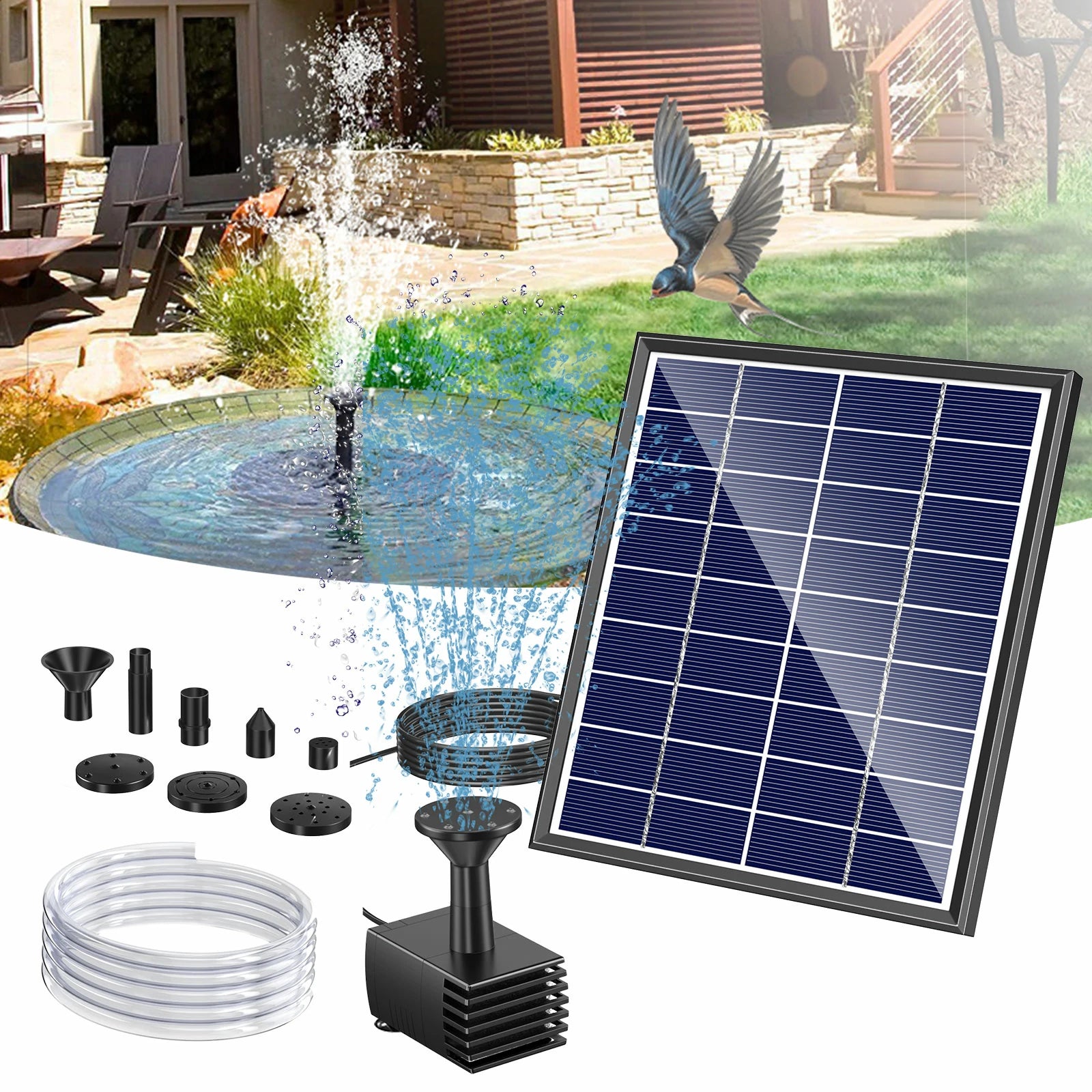 6W 80GPH Solar-Vogelbadbrunnenpumpe 