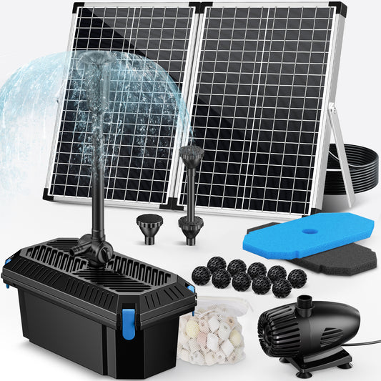 70-W-Solar-Teichpumpe und Filterset – 580 GPH 