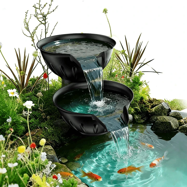 40W 660GPH Spillway Fountain Kit with 2 Basins