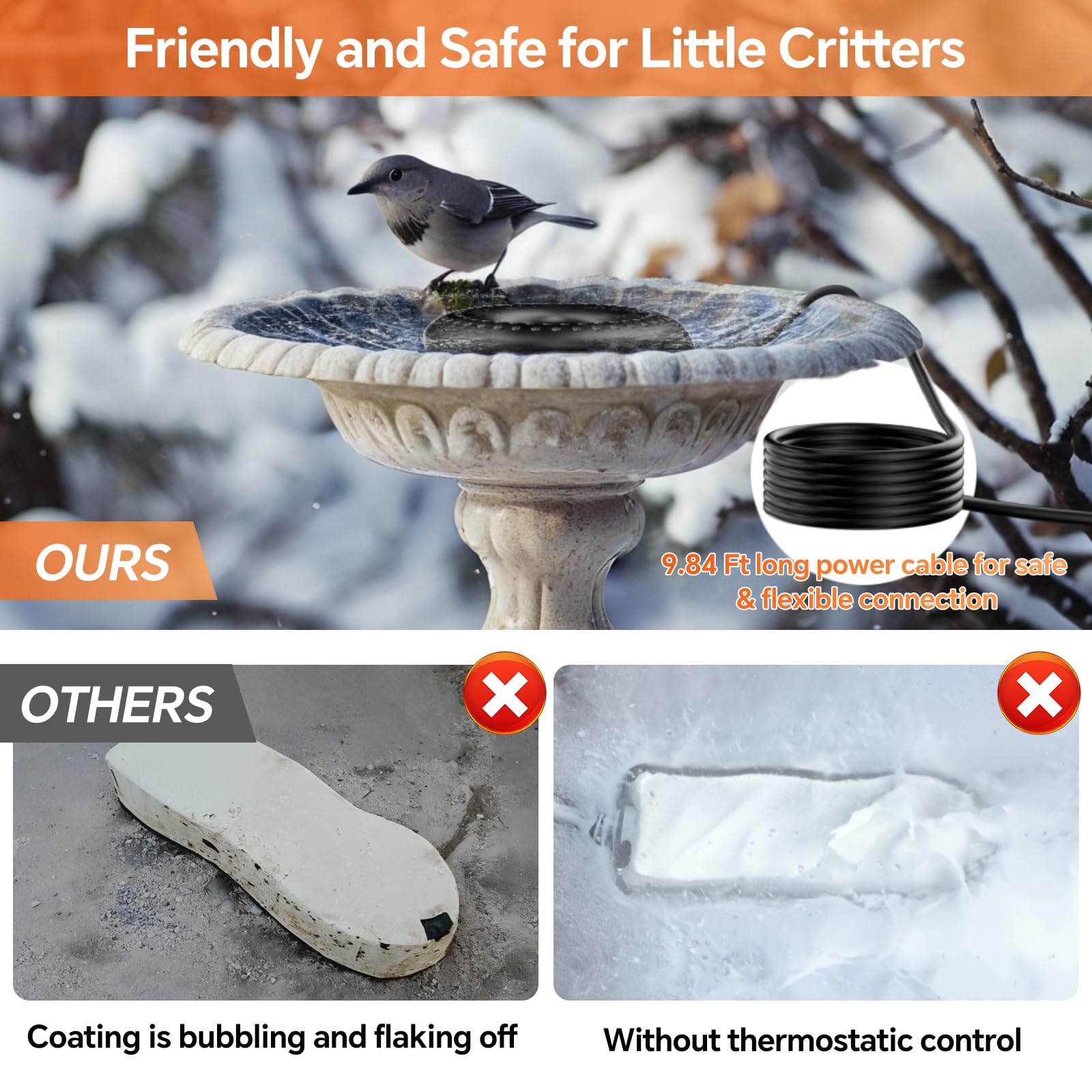 70 W AC Vogelbad-Heizbrunnen 