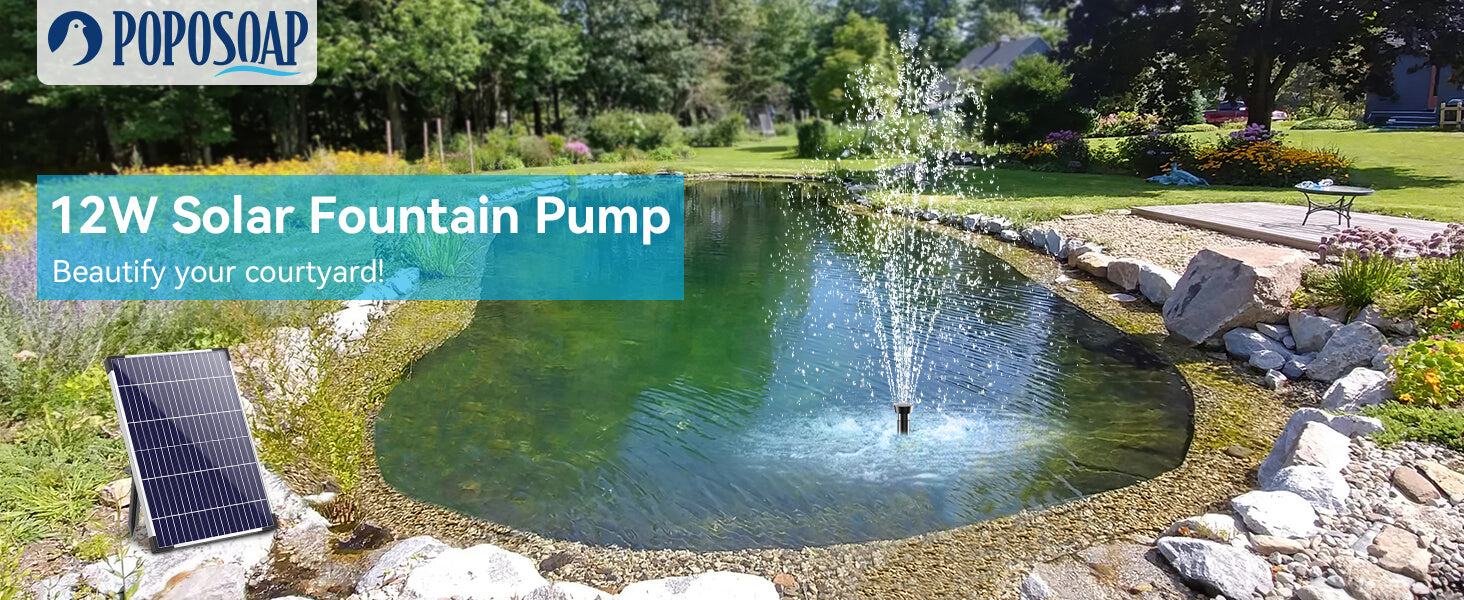 12W Solar Fountain Pump for Garden Ponds