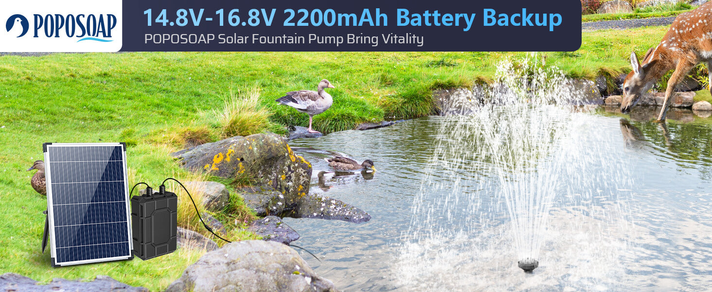 2200mAh Battery Backup for 10W/12W/20W Solar Fountain Pump