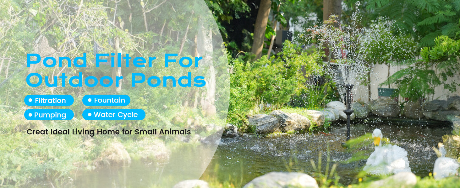 All-in-One Pond Filter System for Outdoor Water Gardens