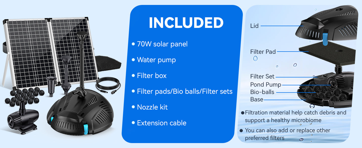 Complete Kit for Outdoor Ponds Cleaning and Decoration