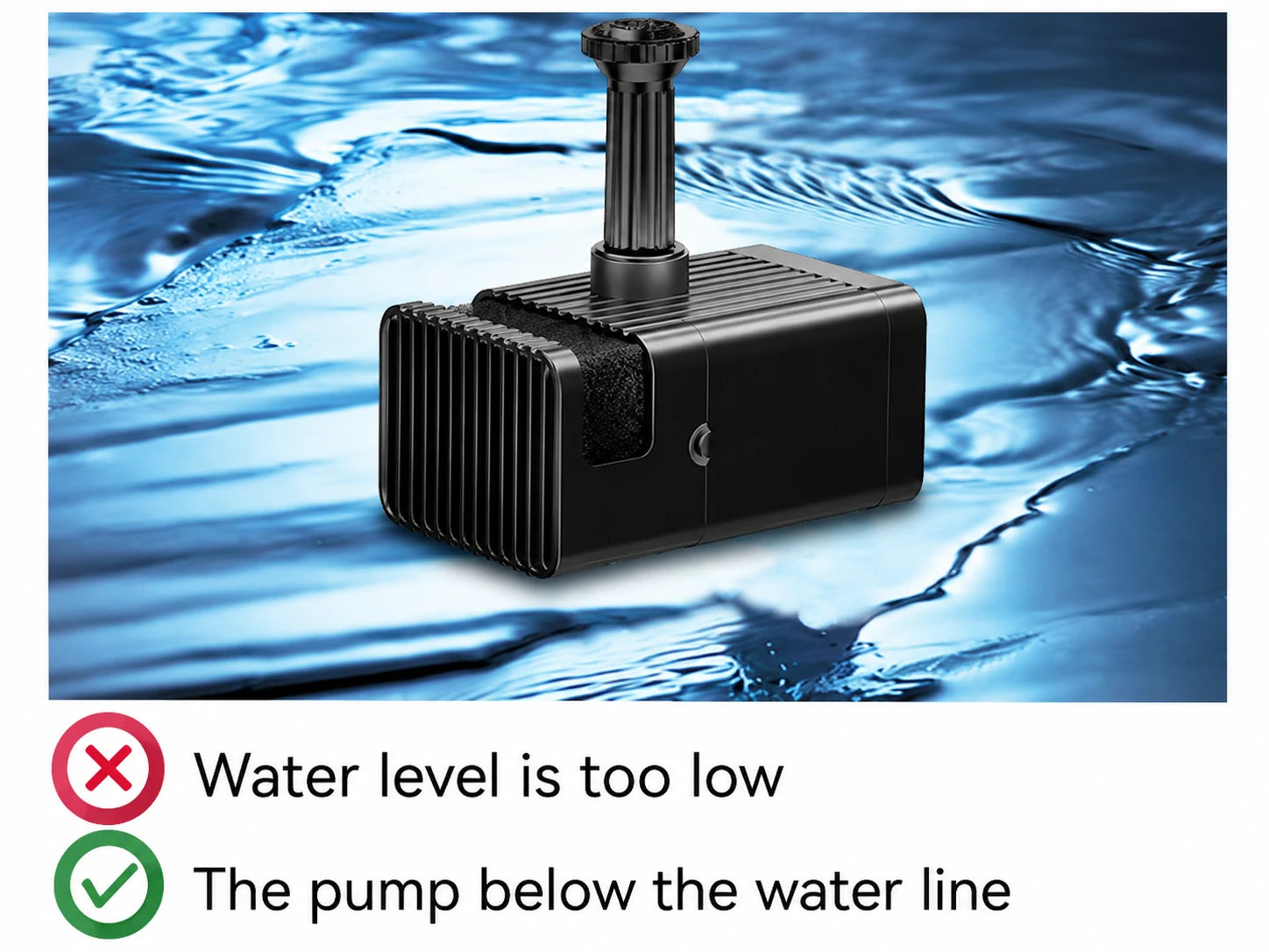 The pump below the water line