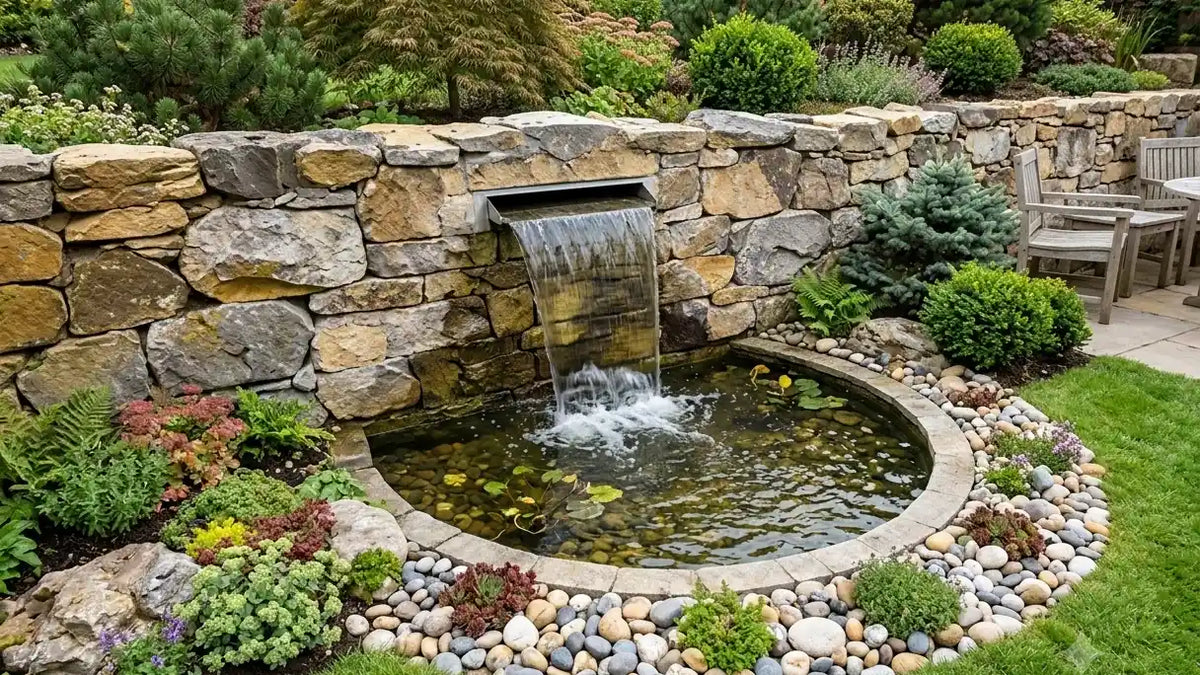 Small decorative tank water feature scenario