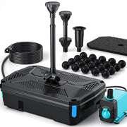 3,5 m² Teich-Set | 3-in-1-Filter, Wasserfall und Beleuchtung