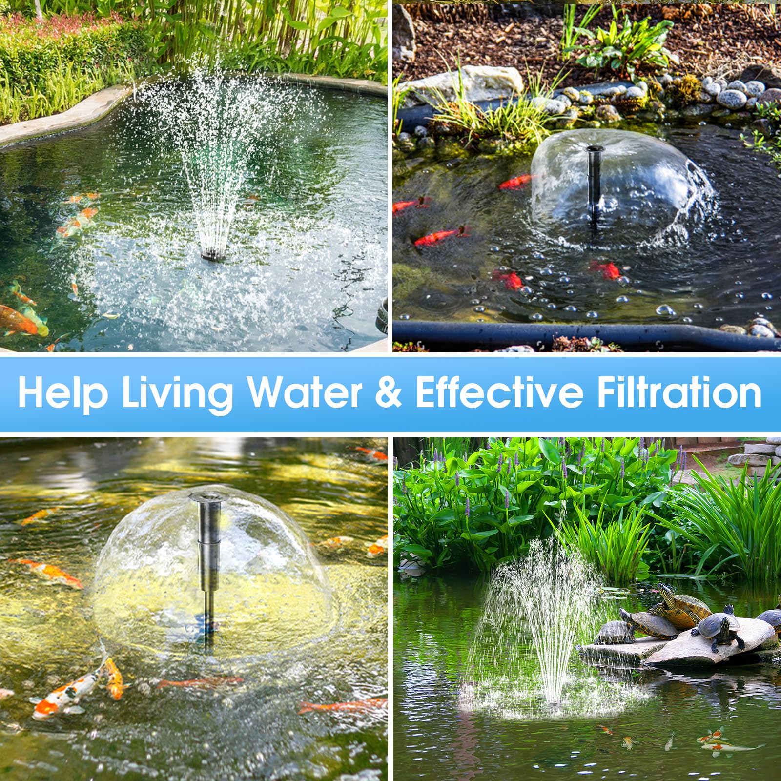 1,5 m² Teich-Set | 3-in-1 Filter, Wasserfall &amp; Beleuchtung