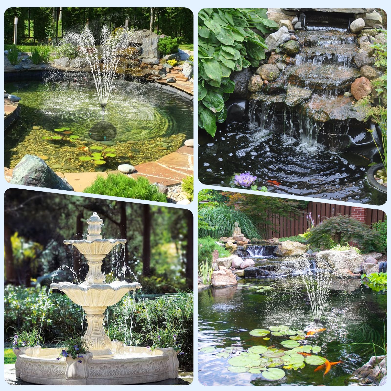 2,5 m² Teich-Set | 3-in-1 Filter, Wasserfall &amp; Beleuchtung