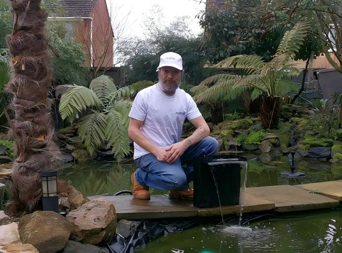 Backyard water feature example