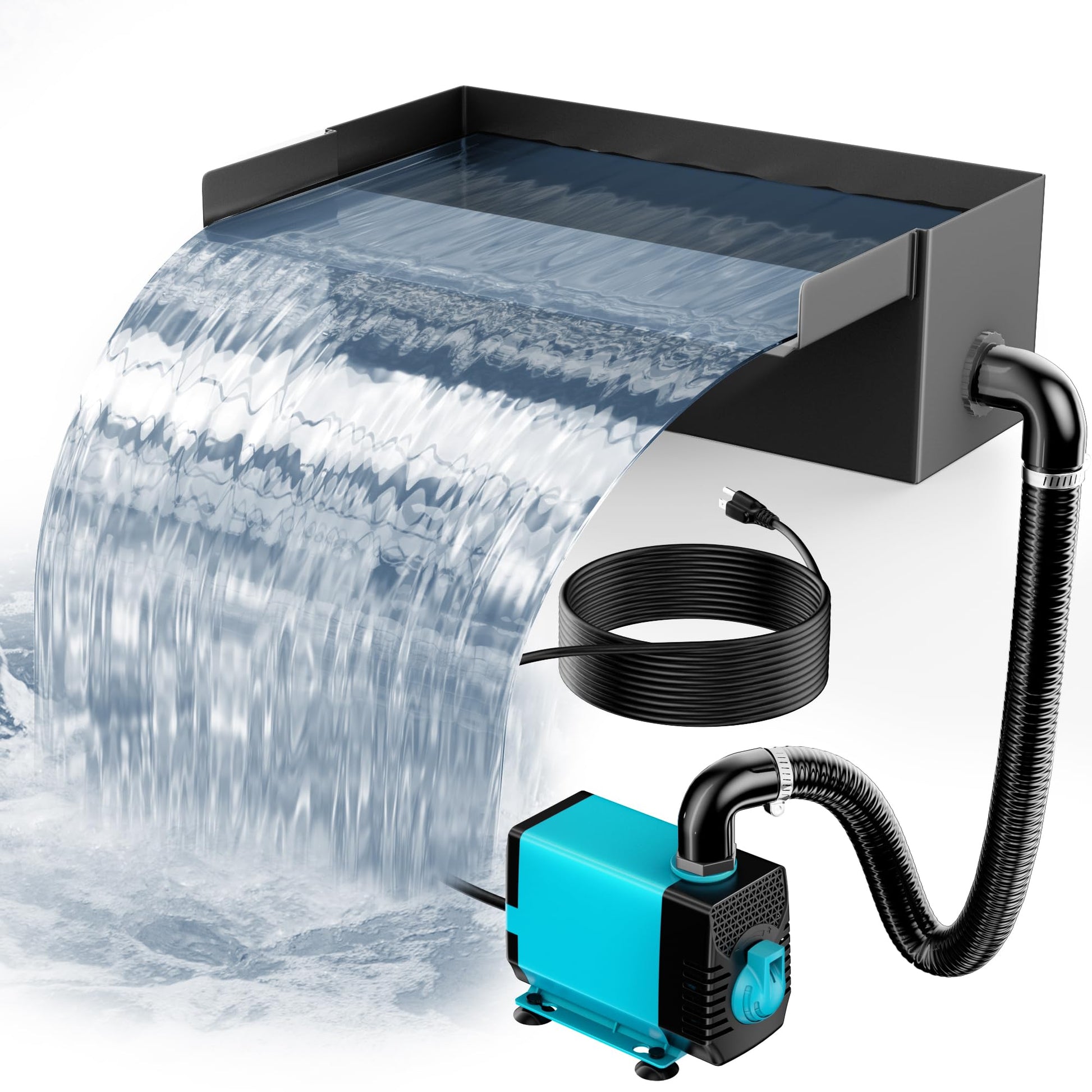 1,5 m² Teich-Set | 3-in-1 Filter, Wasserfall &amp; Beleuchtung