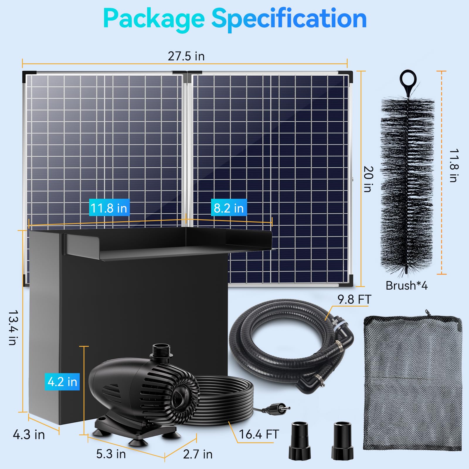 3,5 m² Teich-Set | 3-in-1-Filter, Wasserfall und Beleuchtung