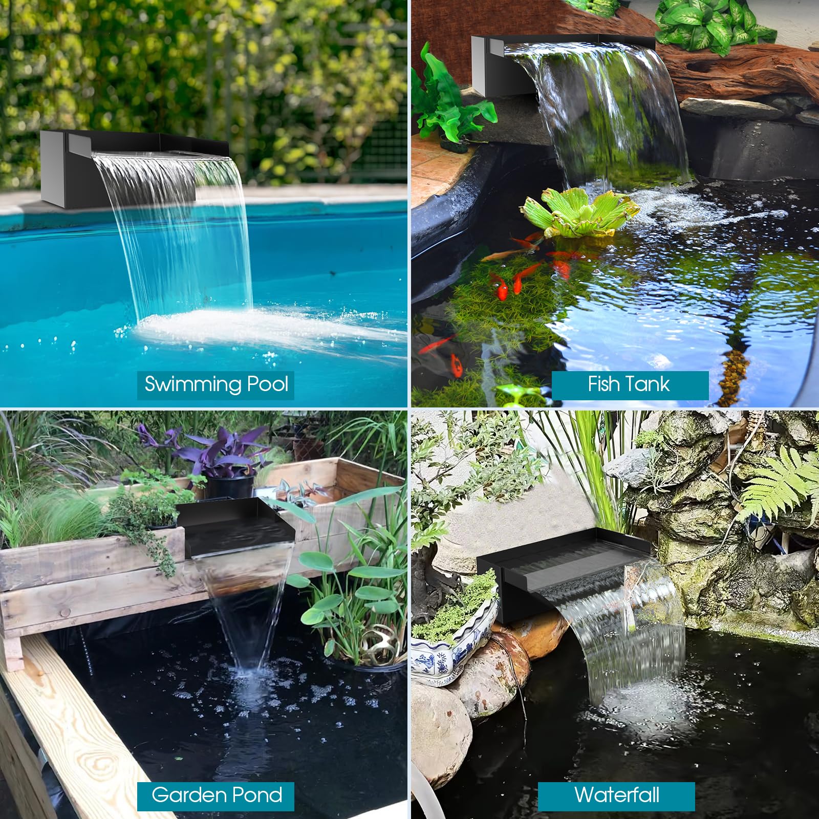 1,5 m² Teich-Set | 3-in-1 Filter, Wasserfall &amp; Beleuchtung