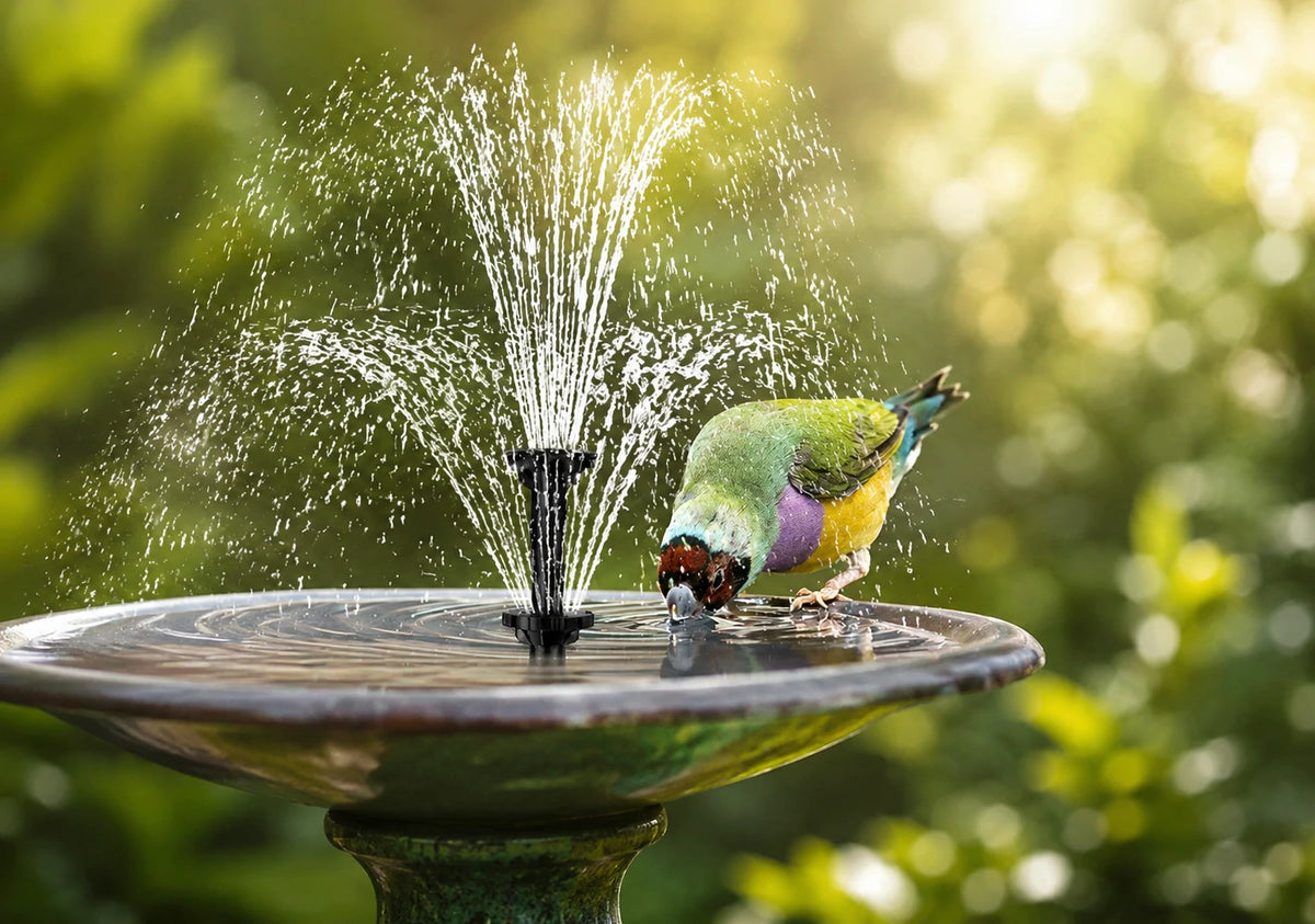 Garden fountain using the all-in-one water feature kit