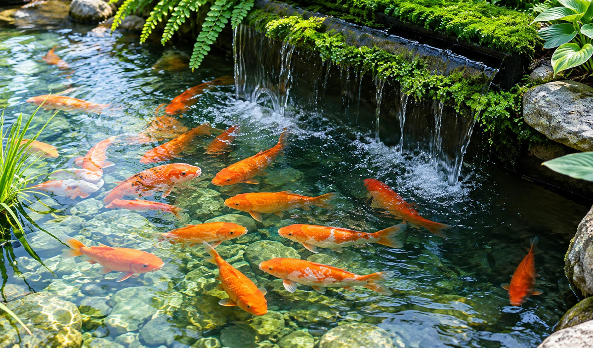 Solar-Wasserfall-Garten-Koiteich