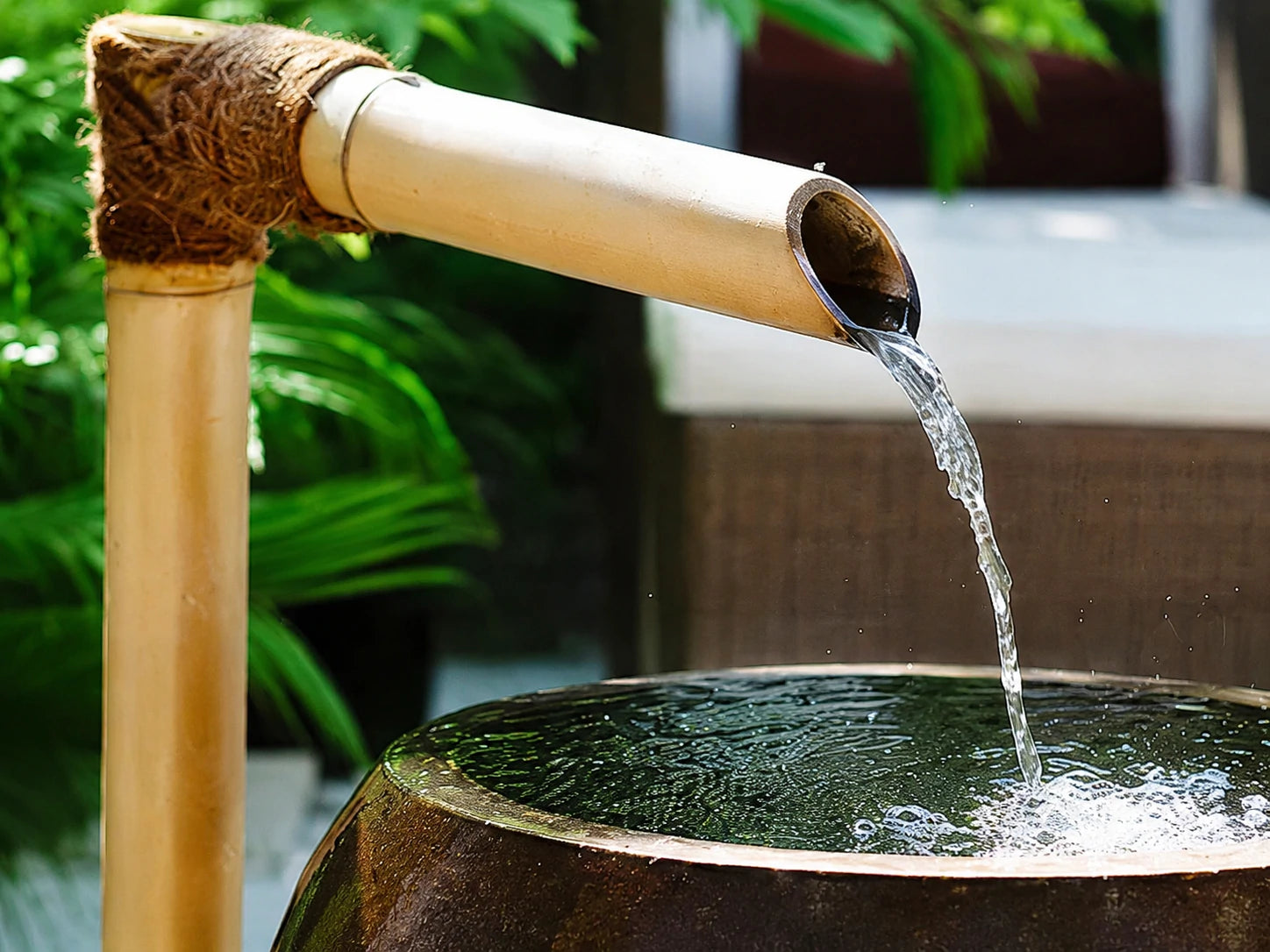 Compact waterfall water feature scenario