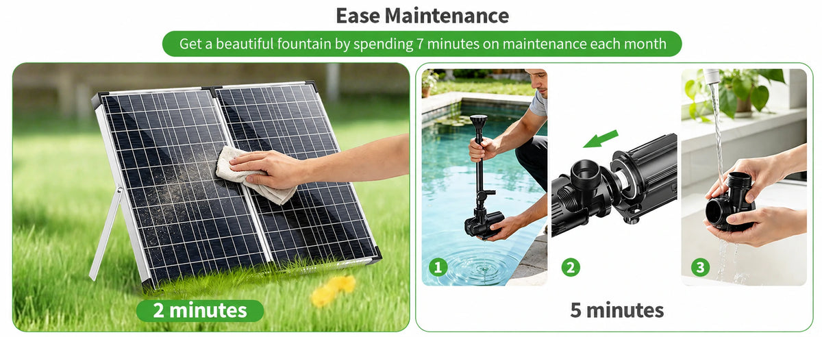 easy maintenance backyard fountains solar