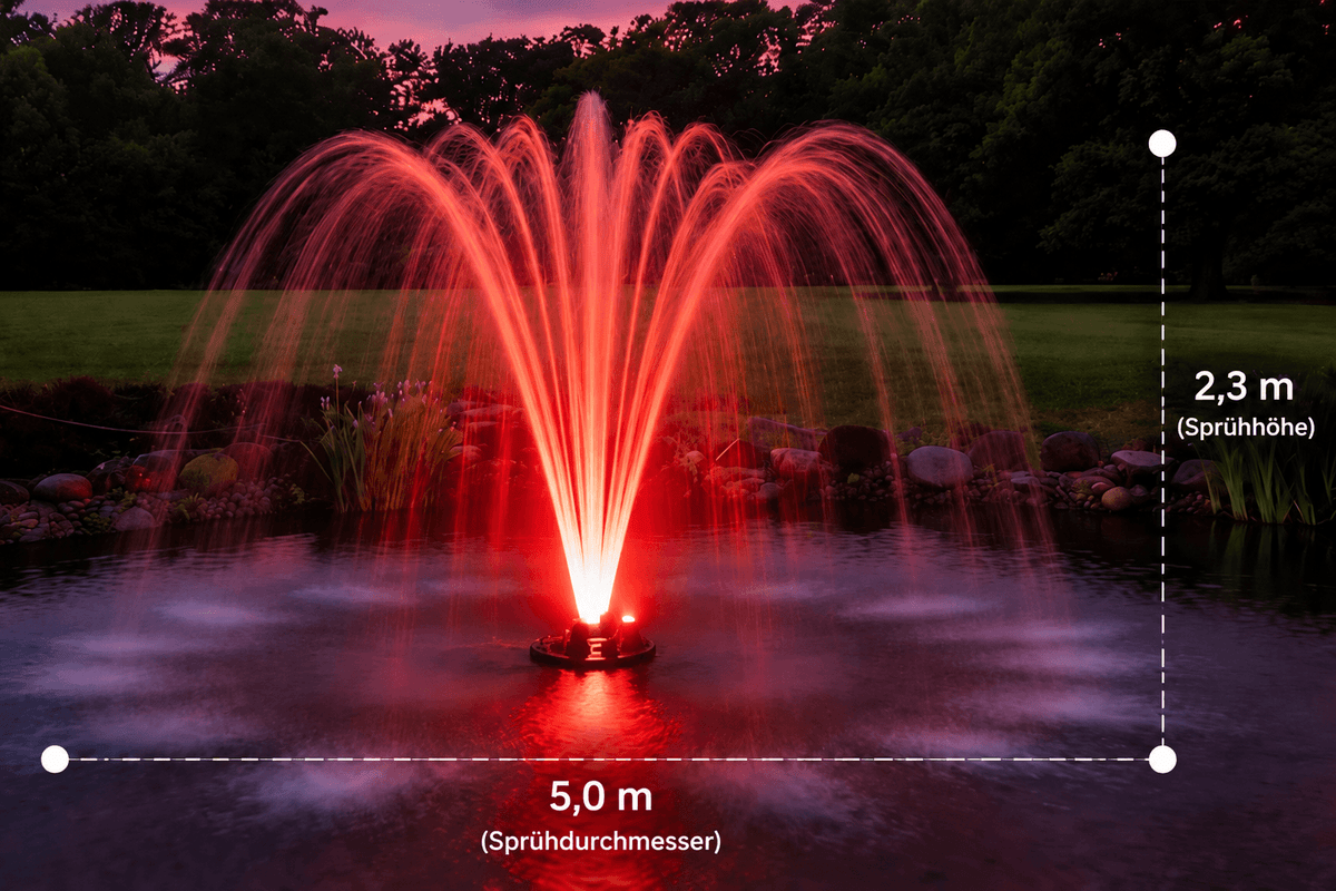 Schwimmscheinwerfer kurzer Sprühkopf