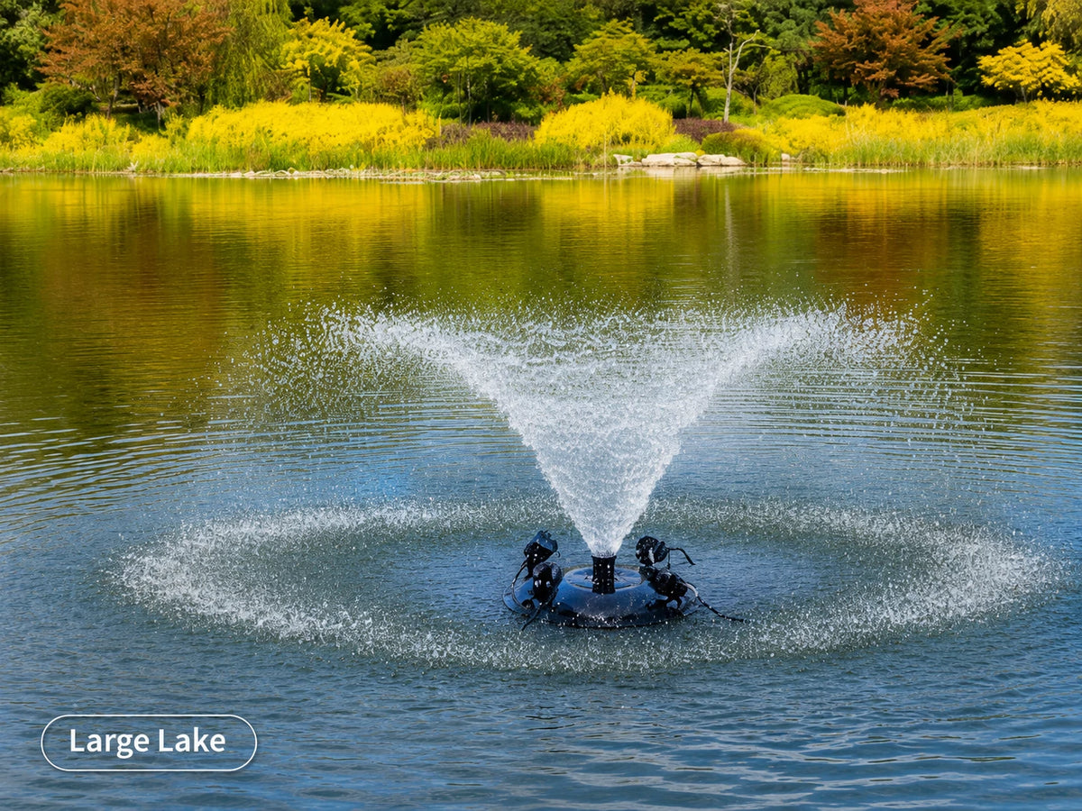floating fountain pump for large lake