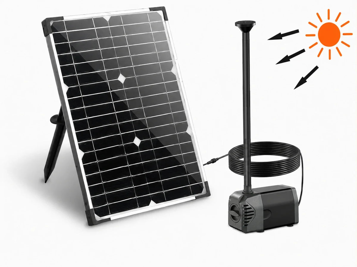 fountain solar water pump under sunlight