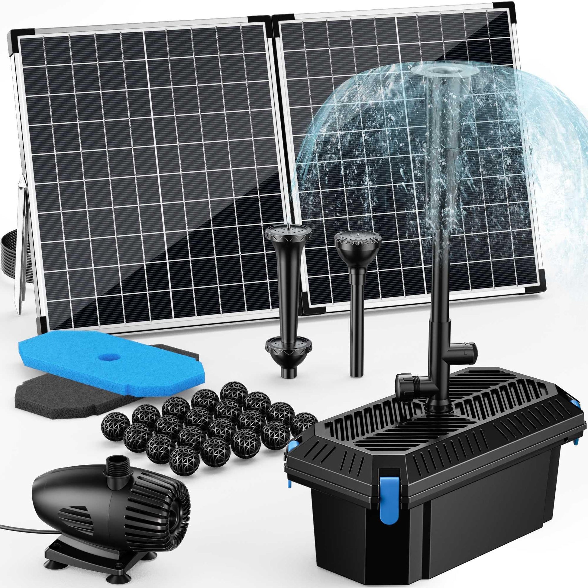 70-W-Solar-Teichpumpe und Filterset – 580 GPH 