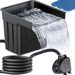 AC 80 W 1200 GPH 12,6 x 11 Zoll Kunststoff-Wasserfall-Kit