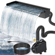 80 W 1200 GPH Wasserfallpumpe und 24 Zoll Teich-Wasserfall-Überlauf 