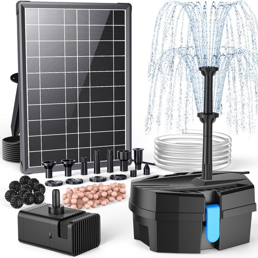 8-W-Solar-Springbrunnenpumpe und Teichfilter 