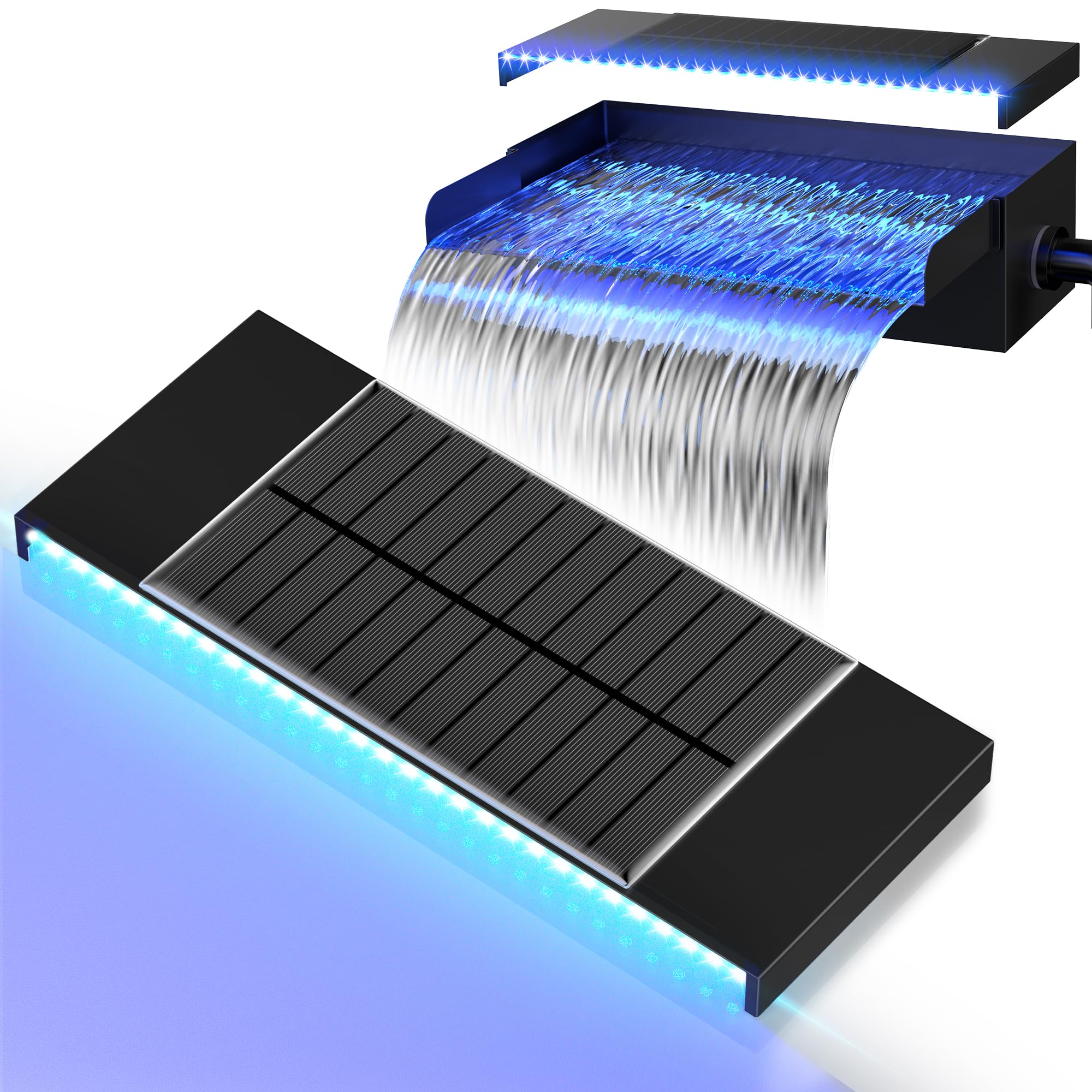 12" LED-Lichtleiste im Wasserfall-Design aus Metall 