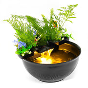 Mini-Wassergarten-Teich-Set mit Wasserfall und LED-Beleuchtung