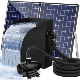 70 W 580 GPH Solarwasserpumpe mit Teich-Wasserfall-Box 