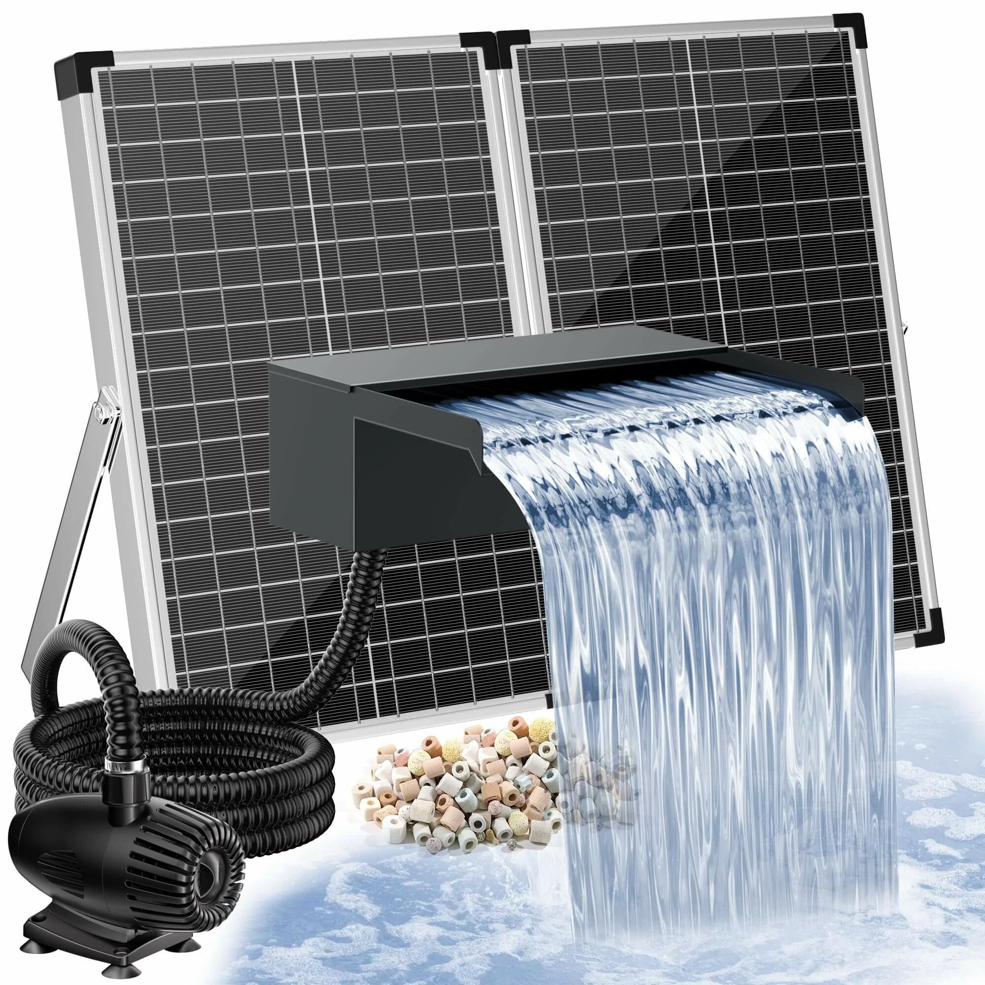 P5703Y 70W 680 GPH Solar Waterfall Pump with 12" Spillway